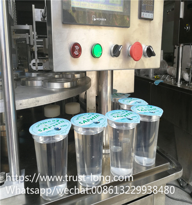  Automatic rotary water yogurt cup filling and sealing machine 