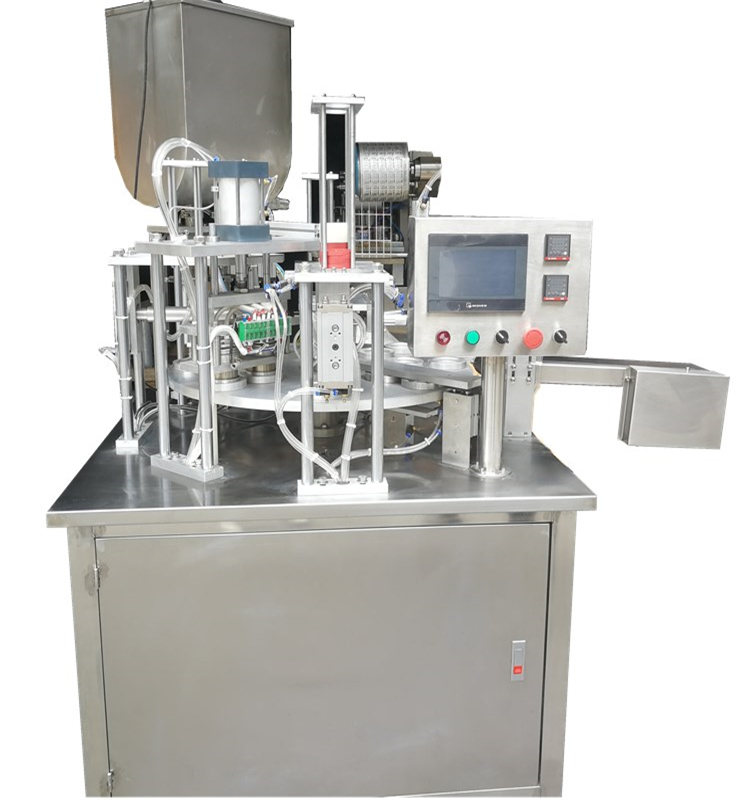  Automatic rotary cup ice cream filling and sealing machine